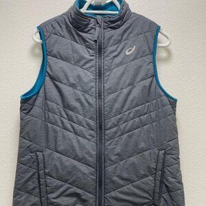 ASICS women´s gray and blue reversible vest size medium wind proof winter